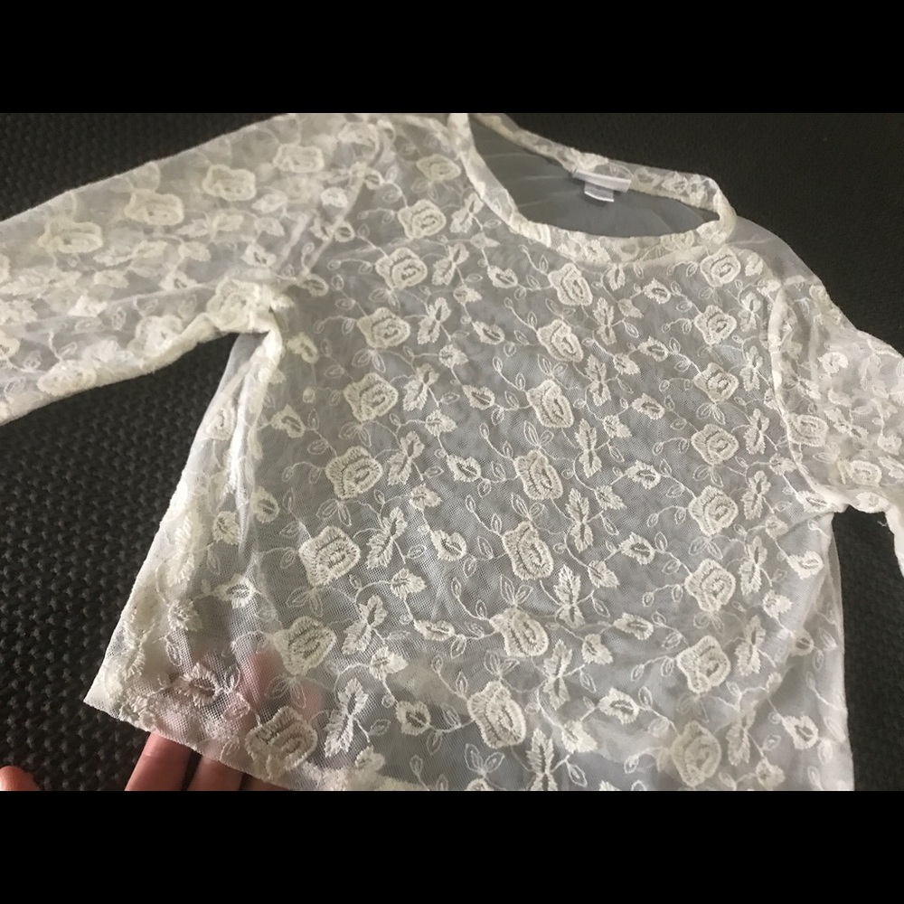 See through crop top Long Sleeve